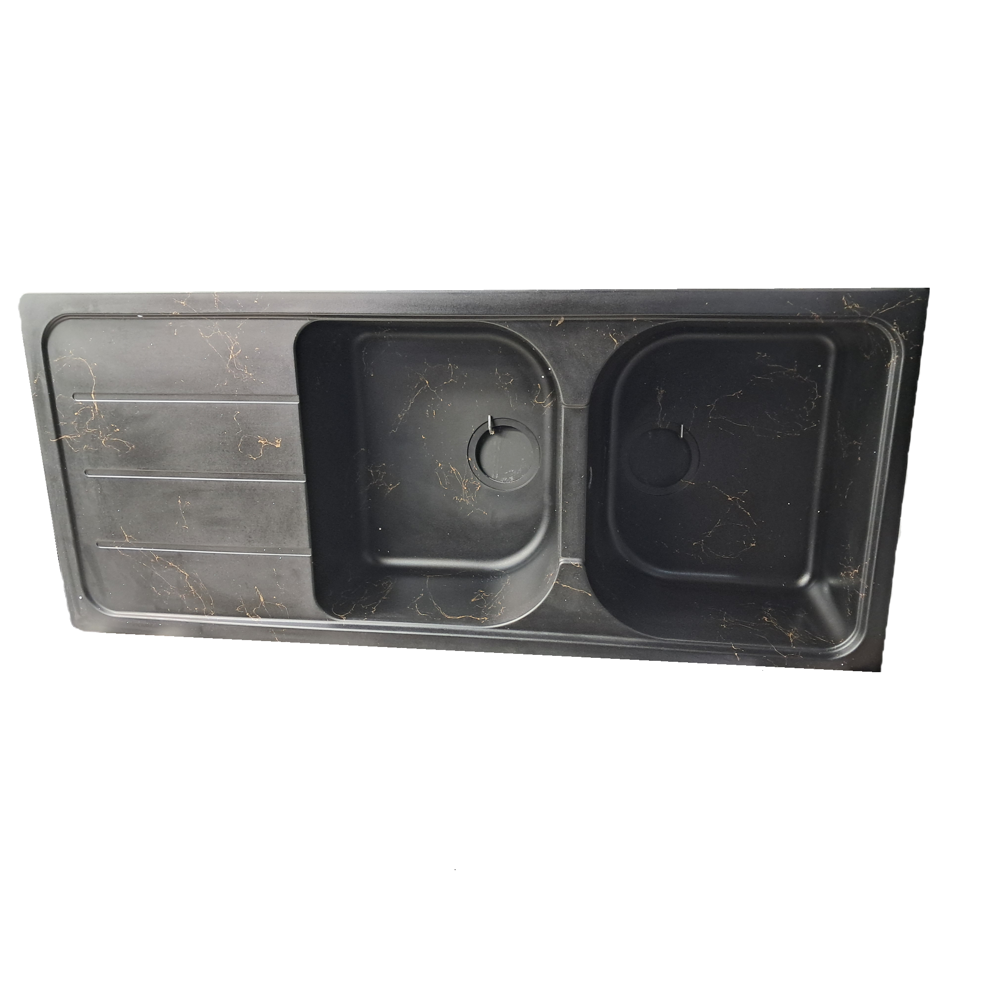 انیکو-503-1 سینک ظرفشویی گرانیتی دو لگن مشکی رگه طلا انیکو کد 503 - تصویر 1